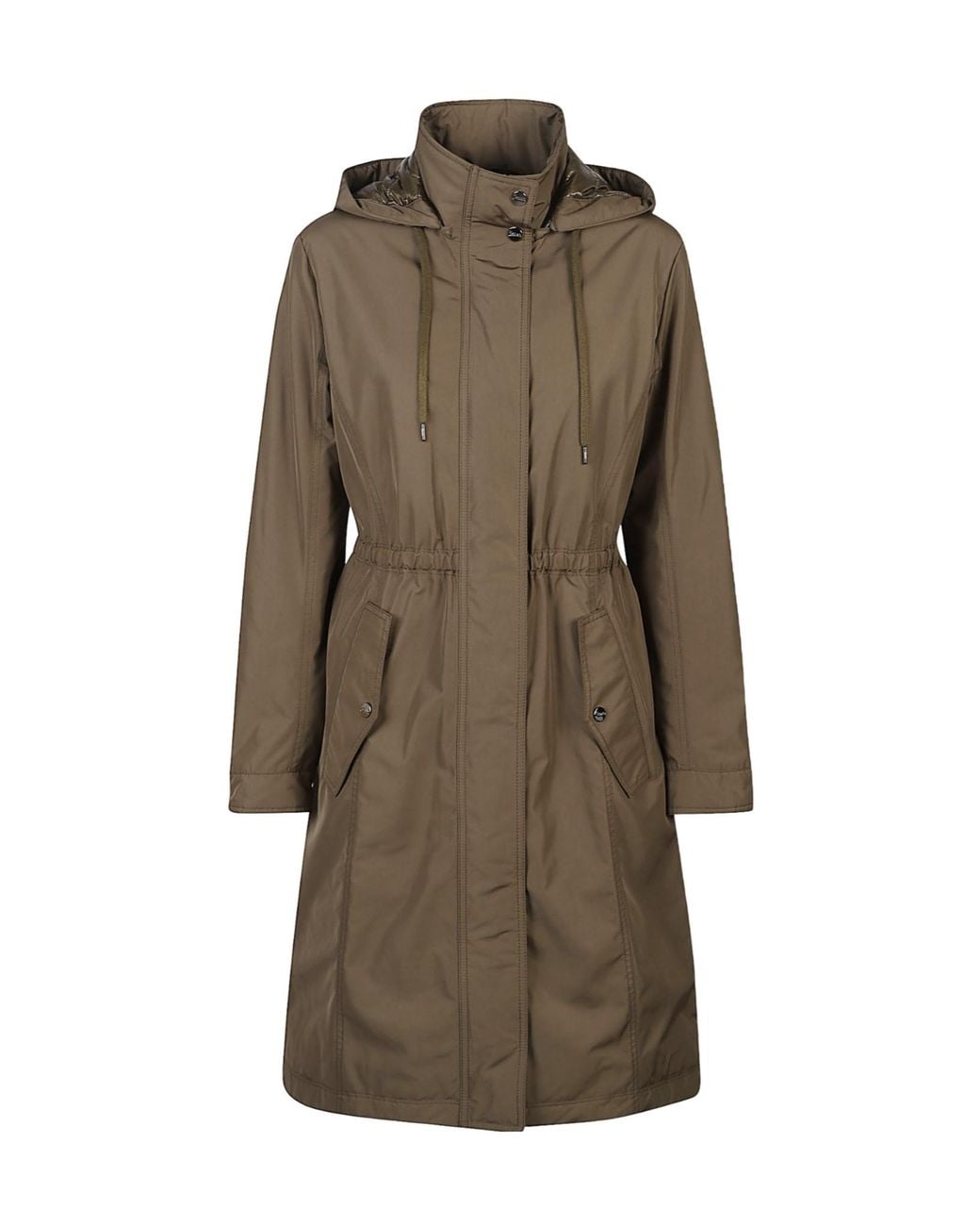 Herno Brown Hooded Drawstring Coat