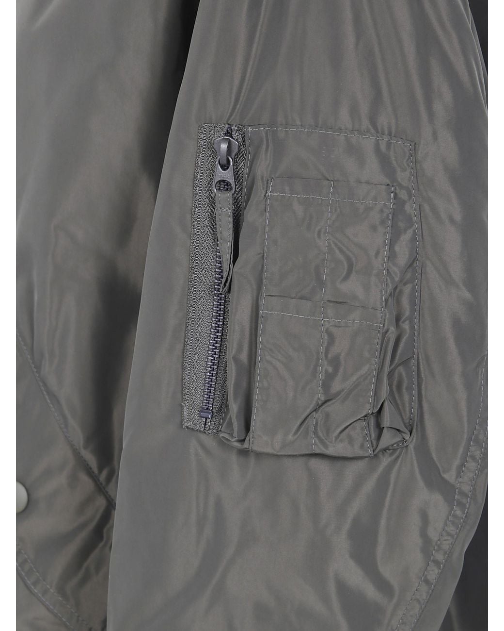 Aspesi Gray Zip-Front Parka Coat
