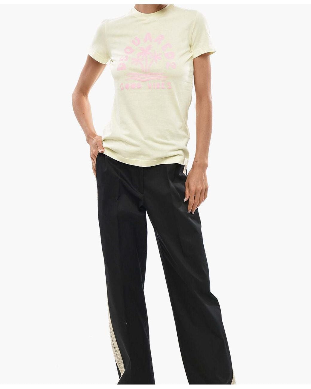 DSquared² White Logo-Print Crew-Neck T-Shirt