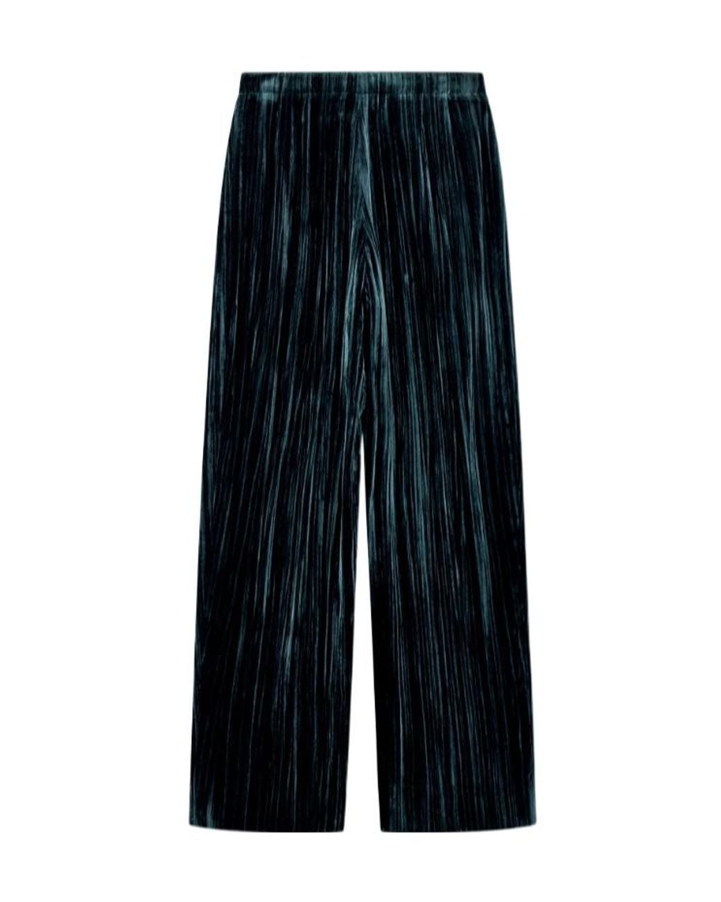 Emporio Armani Blue Textured Straight-Leg Pants