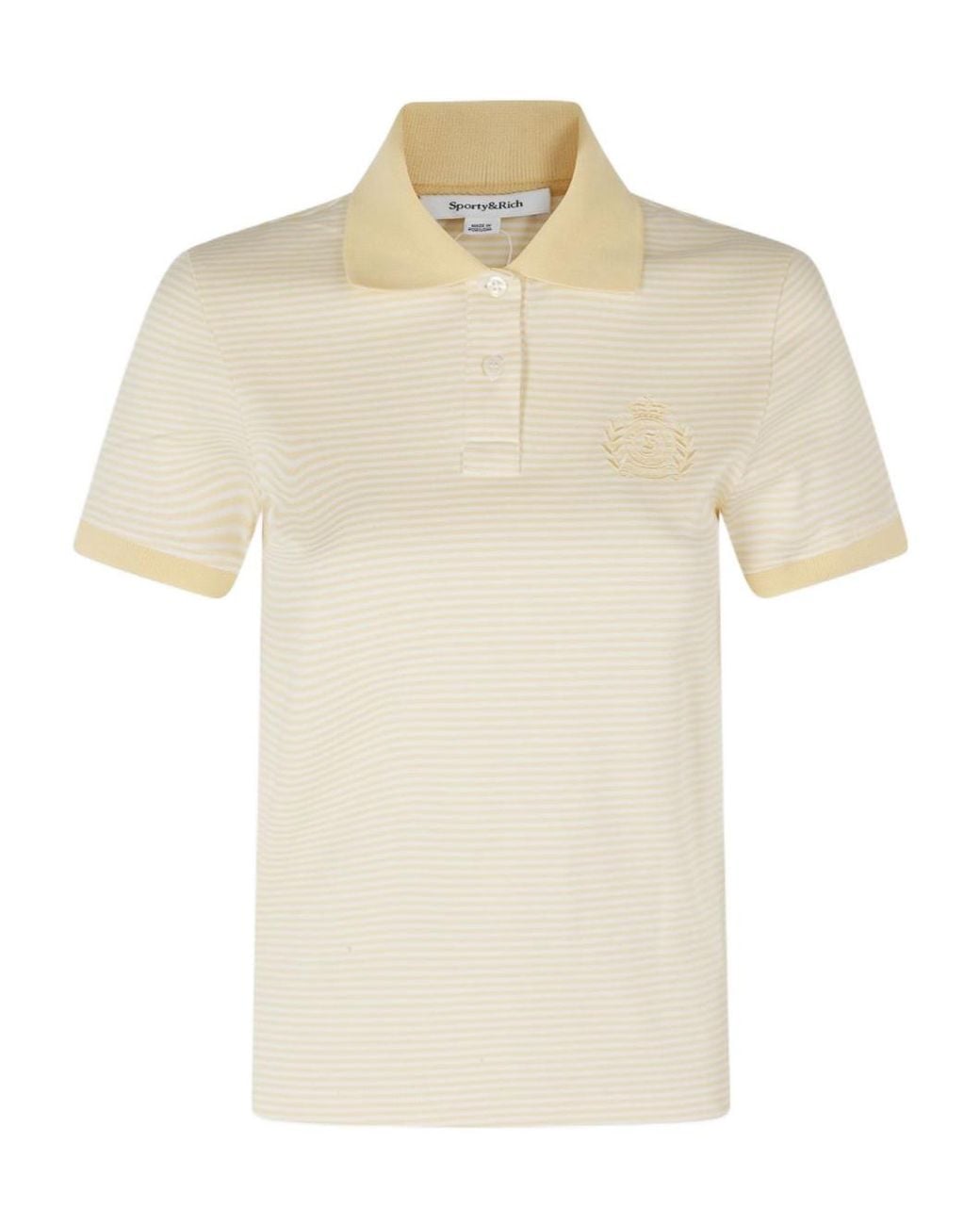 Sporty & Rich White Short-Sleeved Polo Shirt