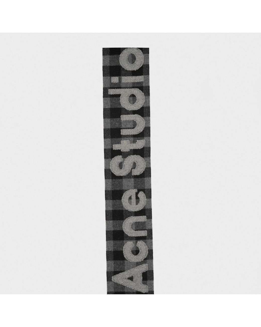 Acne Black Plaid Scarf for men