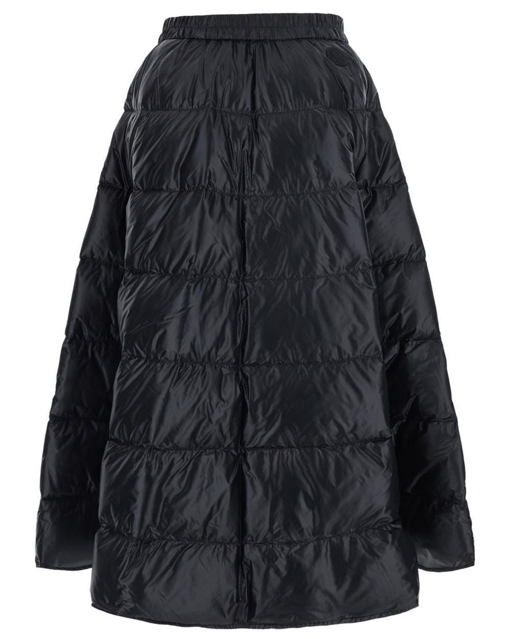 Moncler Black A-Line Down Midi Skirt