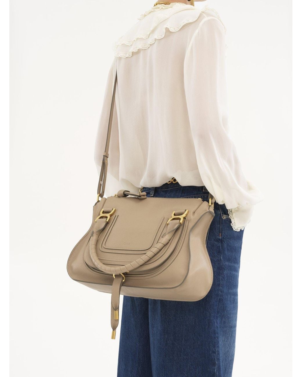 Chloé Natural Chloé Marcie Medium Tote Bag