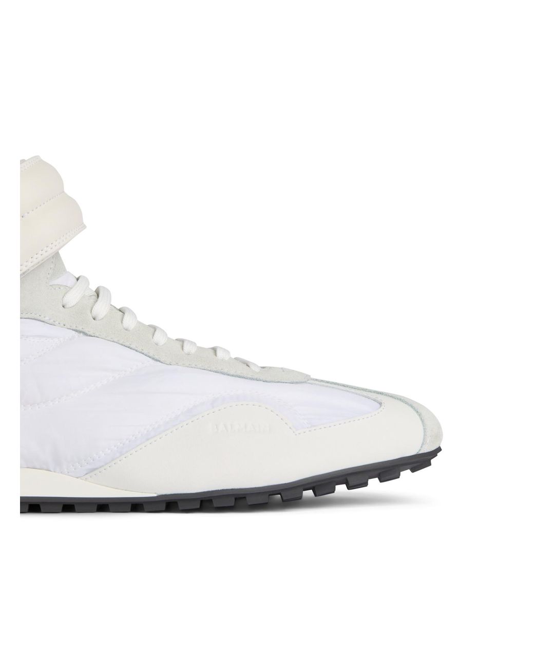 Balmain White Racing Mid-Top Trainers for men