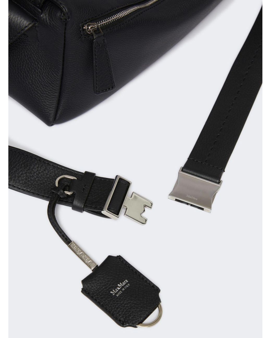 Max Mara Black Small Mxaskipper Leather Shoulder Bag