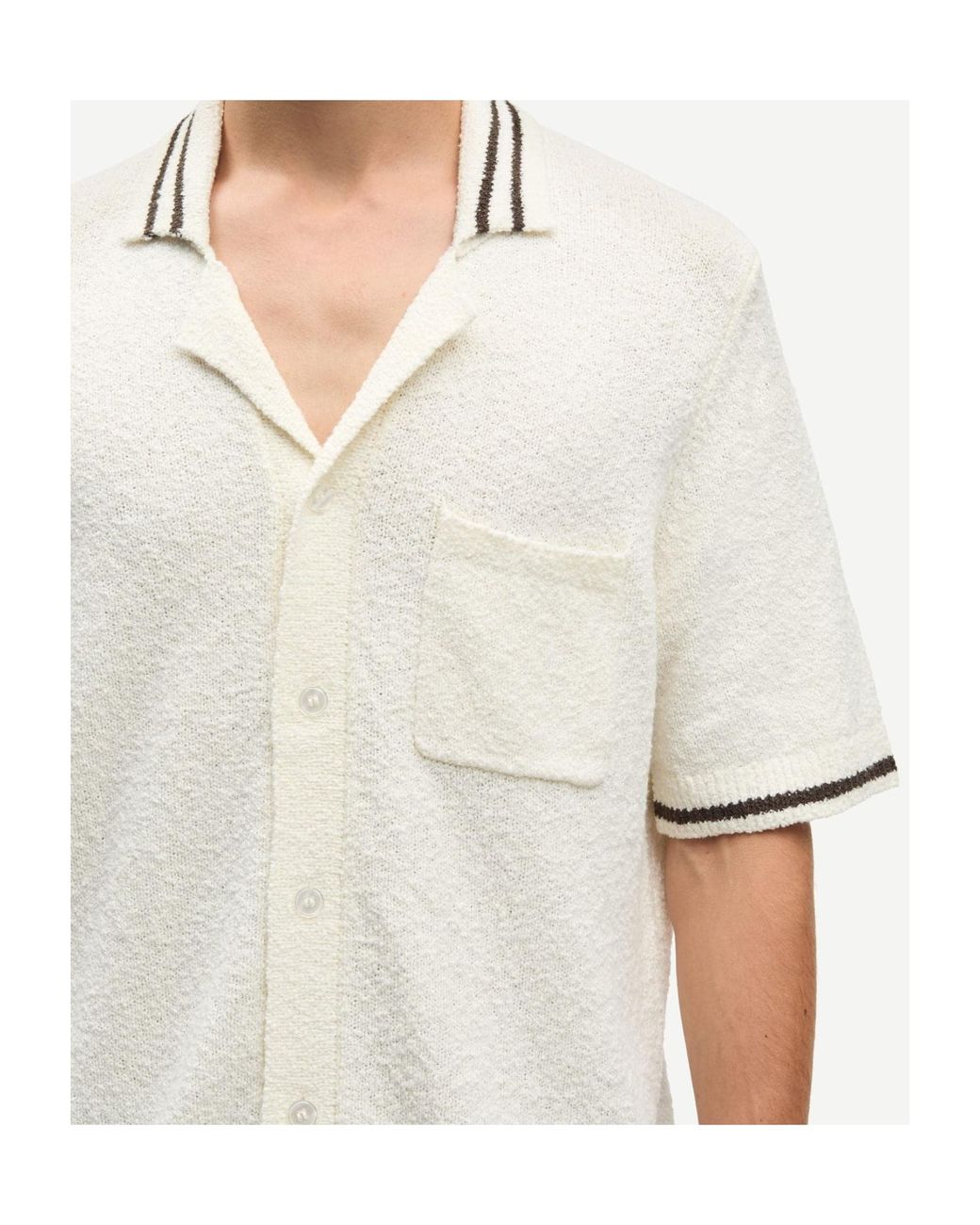 Samsøe & Samsøe White Samsøe Samsøe Sapedro Textured Polo Shirt for men
