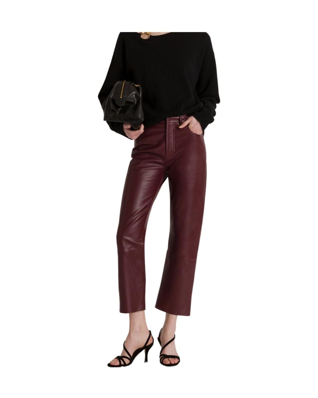 Alberta Ferretti Red Straight-Leg Trousers