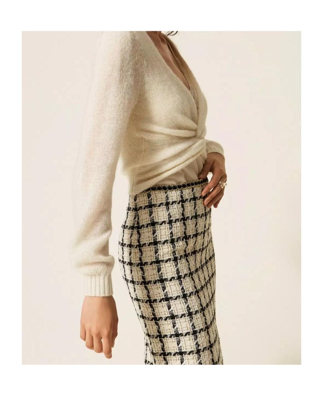 Twinset Natural Dual-Use Knit Shrug With Criss-Cross