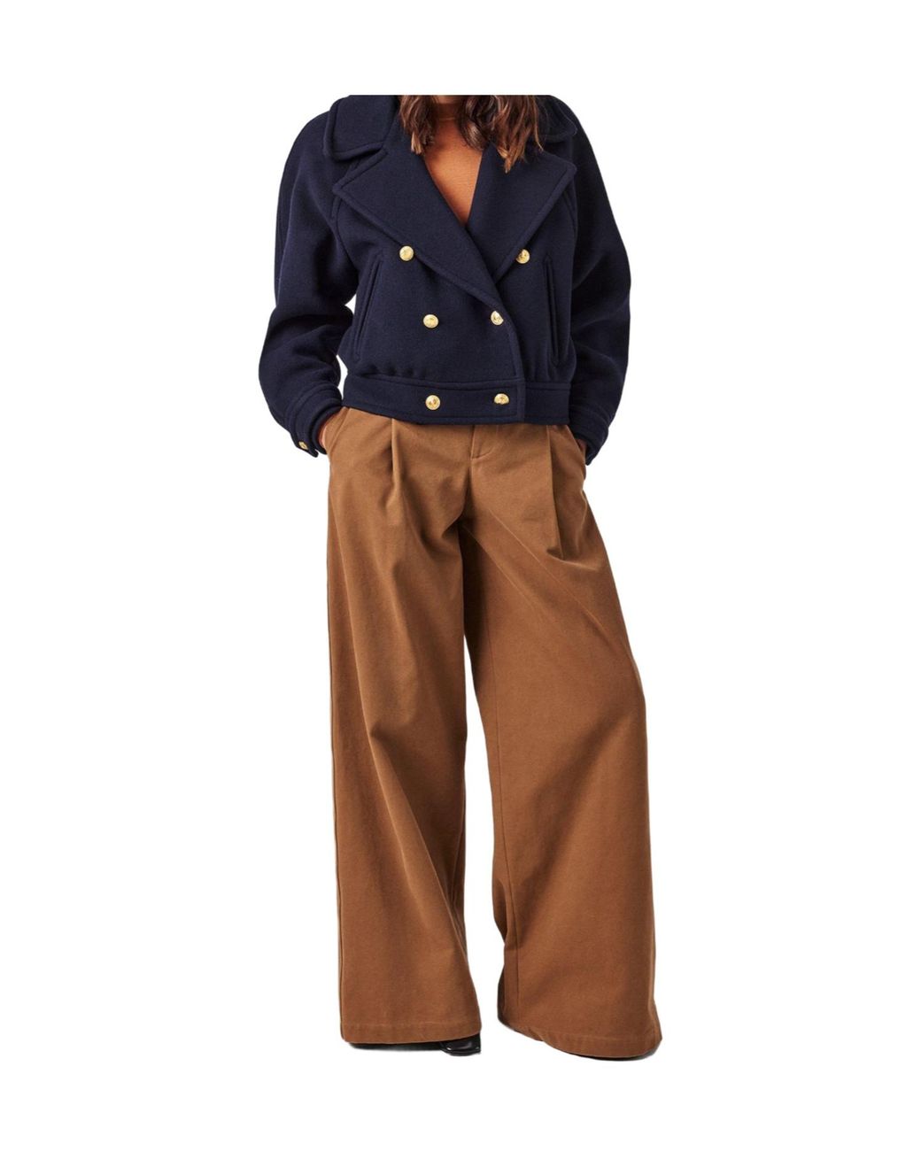 Chloé Blue Cropped Wool Coat