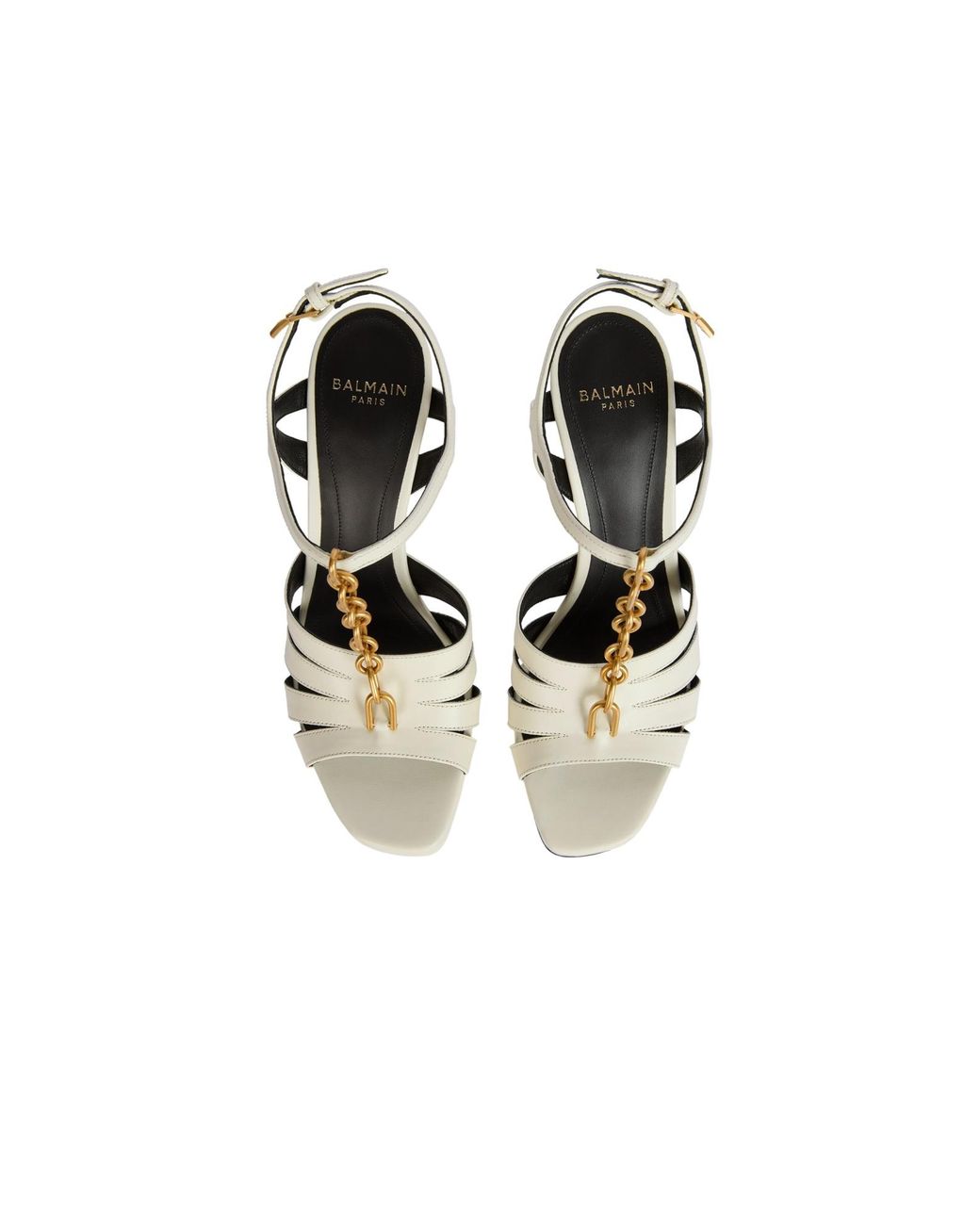 Balmain White Sync Platform Sandals