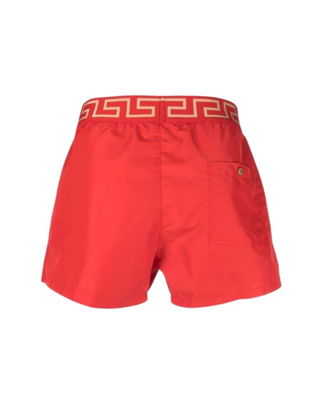 Versace Red Greca Border Swim Shorts for men