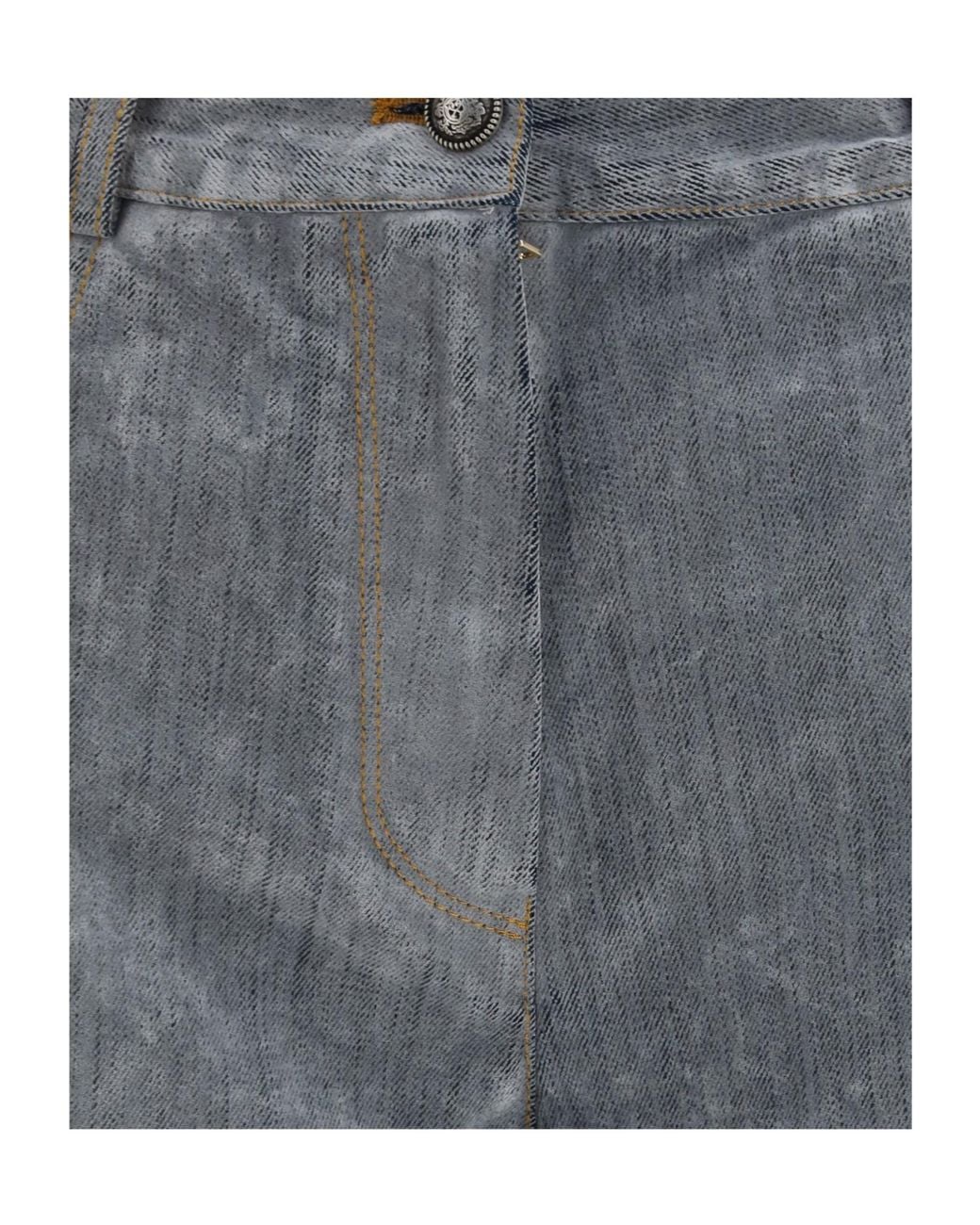 Forte_forte Gray Flocked Wide-Leg Jeans