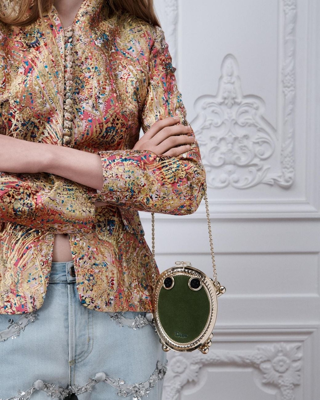 Dior Green Frog Minaudière Bag