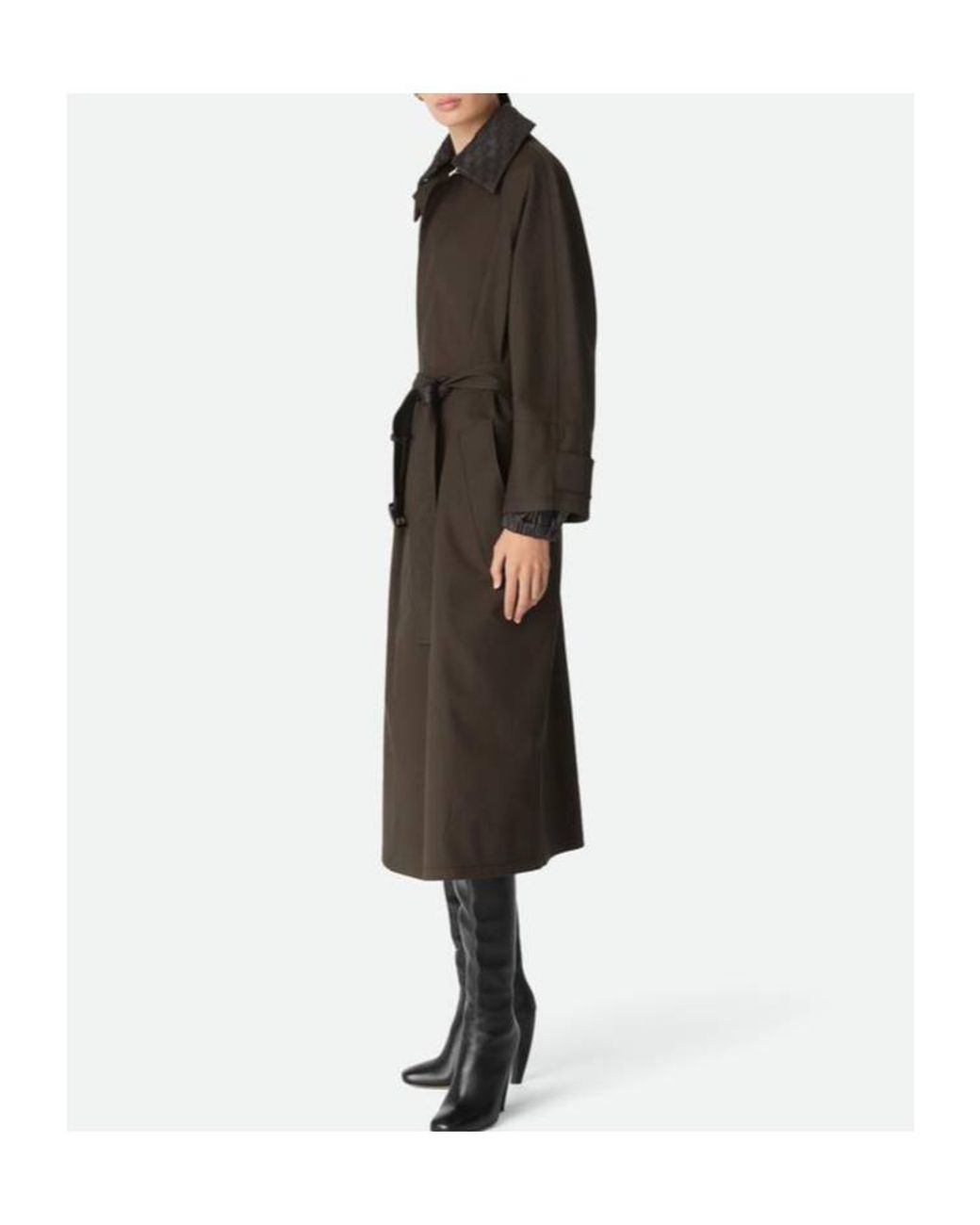 Bottega Veneta Black Cotton Trench Coat