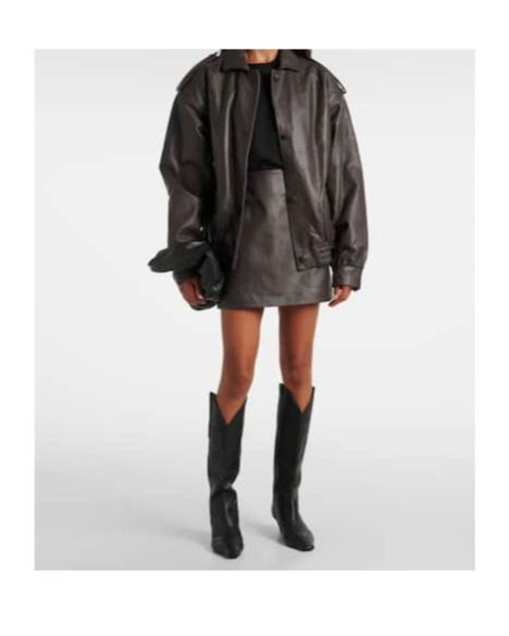 Blazé Milano Gray Coci Leather Miniskirt