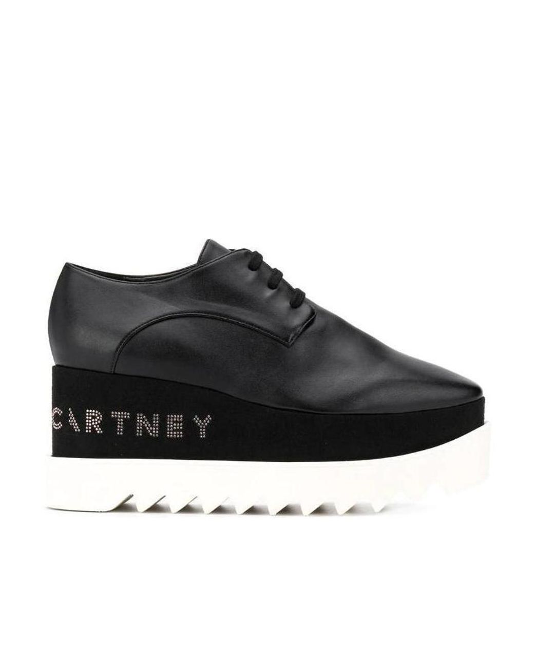 Stella McCartney Black Elyse Platforms Lace-Up Shoes
