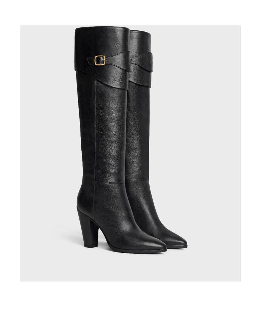 Céline Black Riding Boot With Triomphe Wiltern