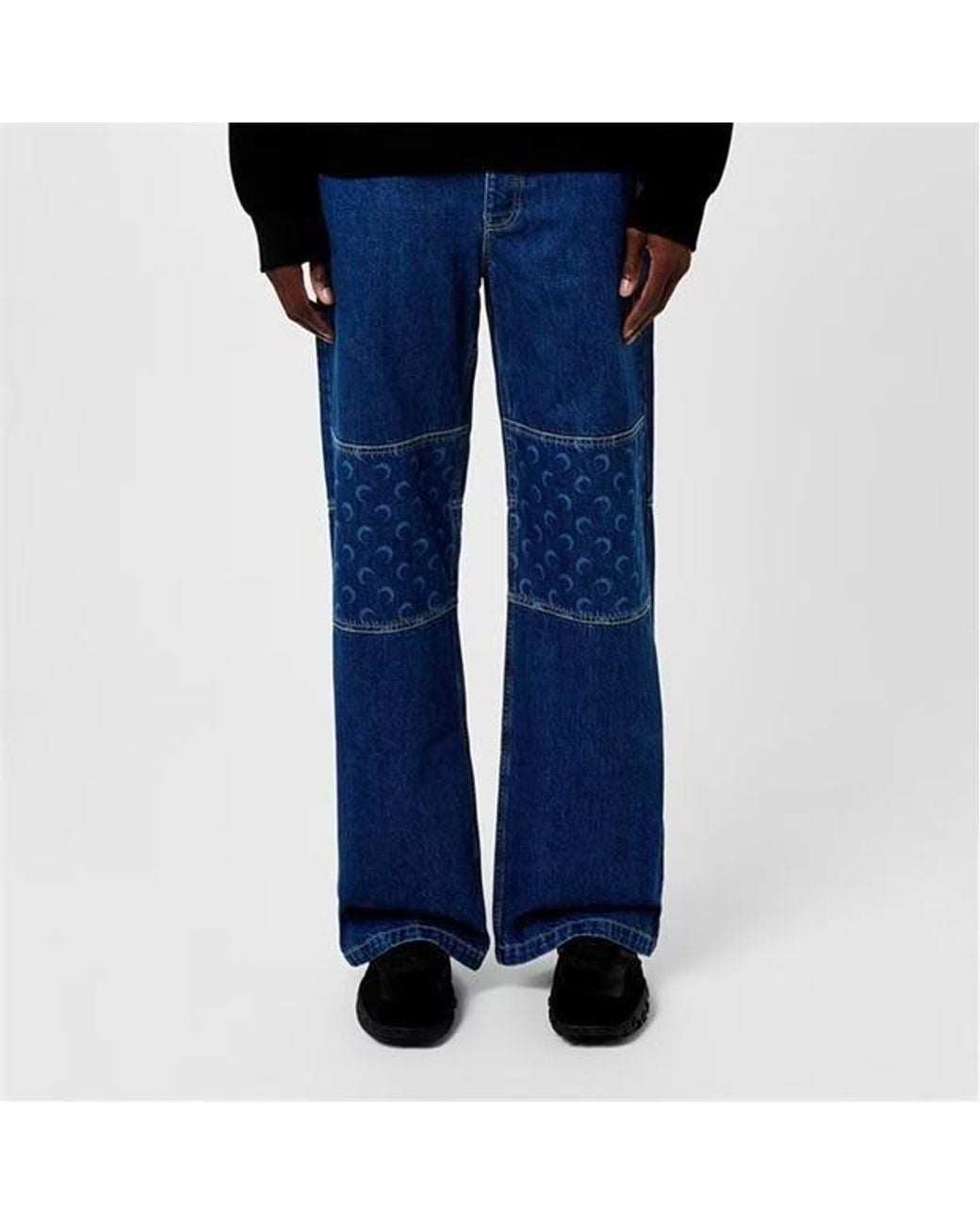 MARINE SERRE Blue Straight Leg Jeans for men