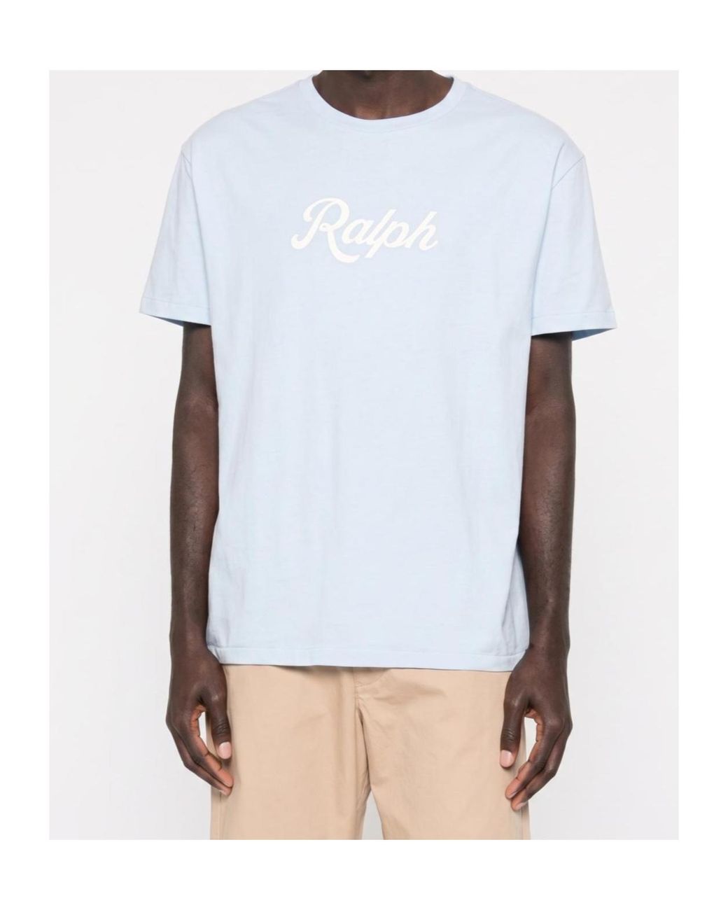 Ralph Lauren Blue Polo Logo Printed Crewneck T-Shirt for men