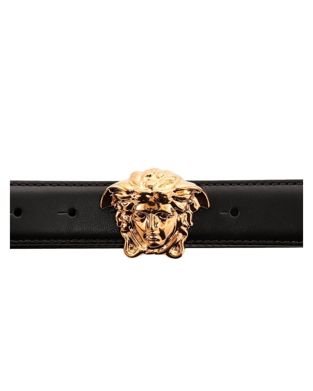 Versace White La Medusa Greca Buckle Belt for men