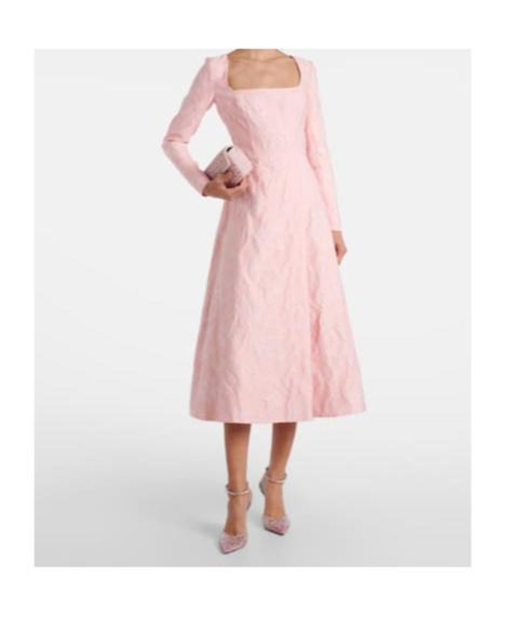 Emilia Wickstead Pink Glenda Embroidered Crepe Midi Dress