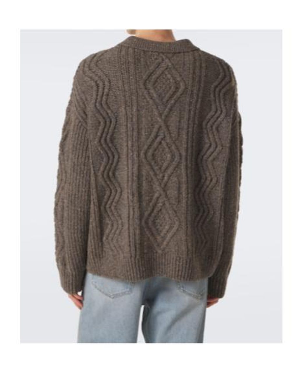 FRAME Brown Cable-Knit Wool And Alpaca-Blend Polo Sweater for men