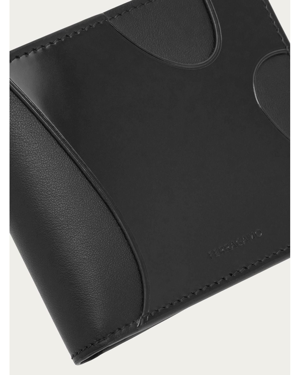 Ferragamo Black Hollowed-Out Wallet for men
