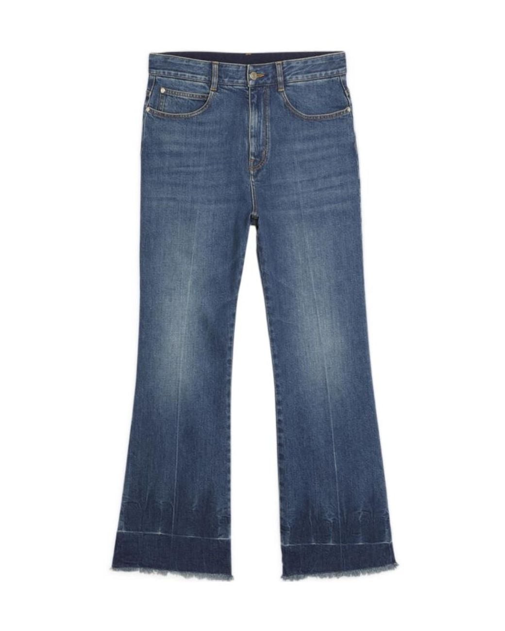 Stella McCartney Blue Cropped Flared Jeans