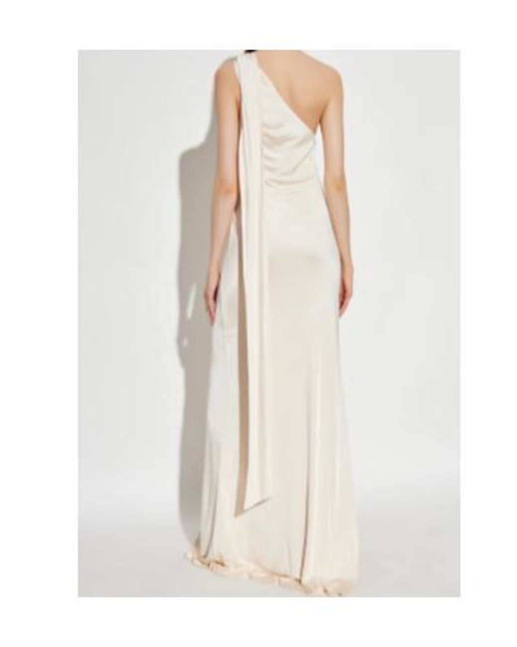 Tom Ford White One-Shoulder Ruched Evening Dress