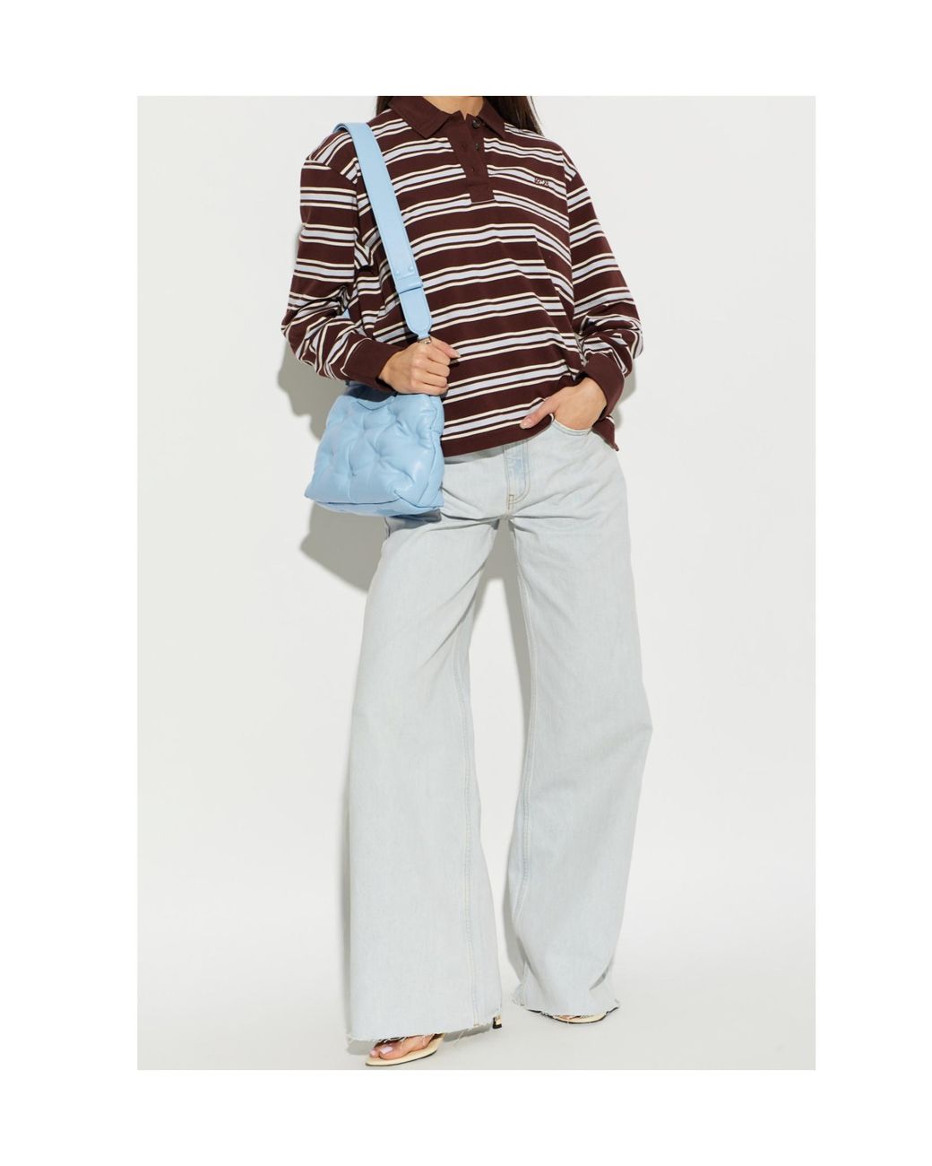 Rag & Bone Red Striped Long Sleeve Polo T-Shirt