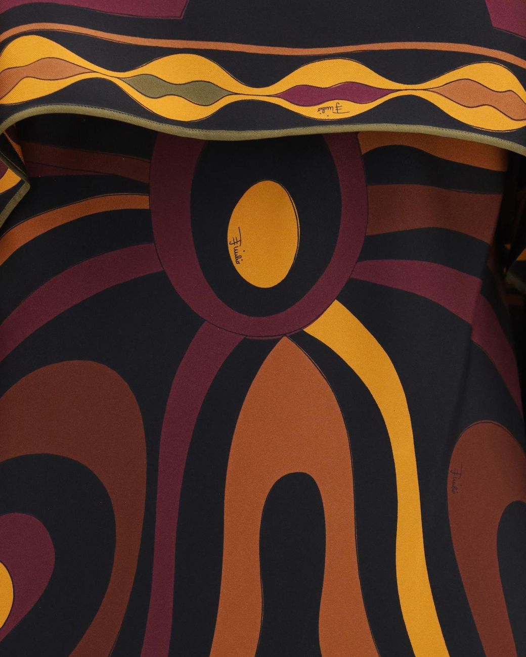 Emilio Pucci Multicolor Pucci Marmo Cape Detail Maxi Dress