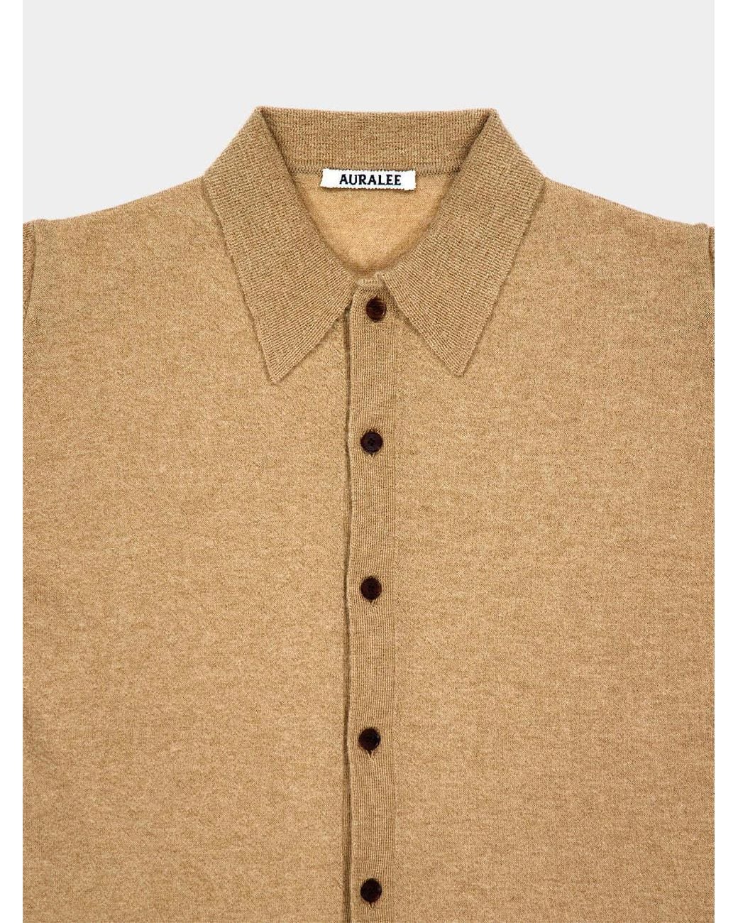 Auralee Natural Long-Sleeve Knit Top