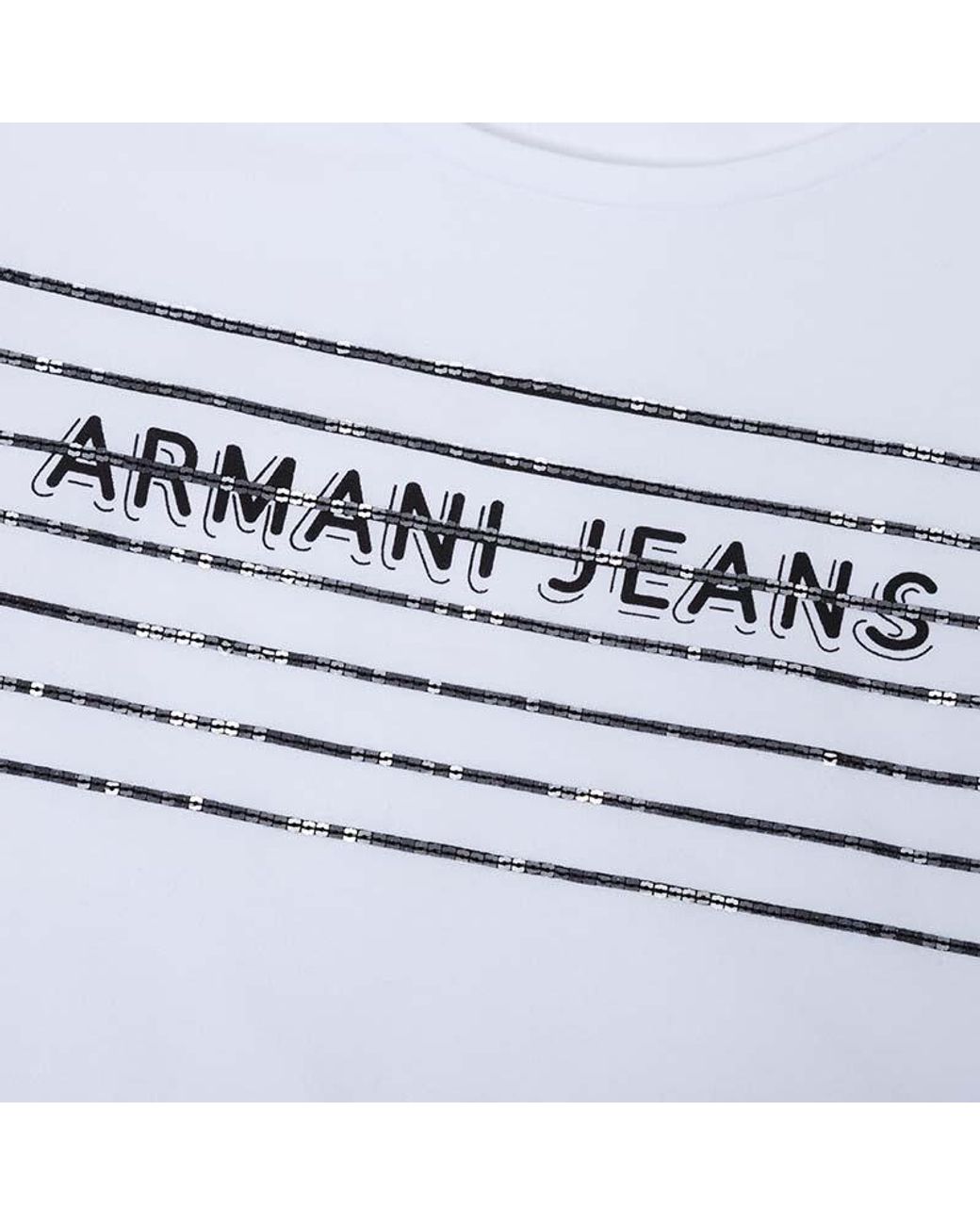 Armani Jeans White Printed Logo T-Shirt