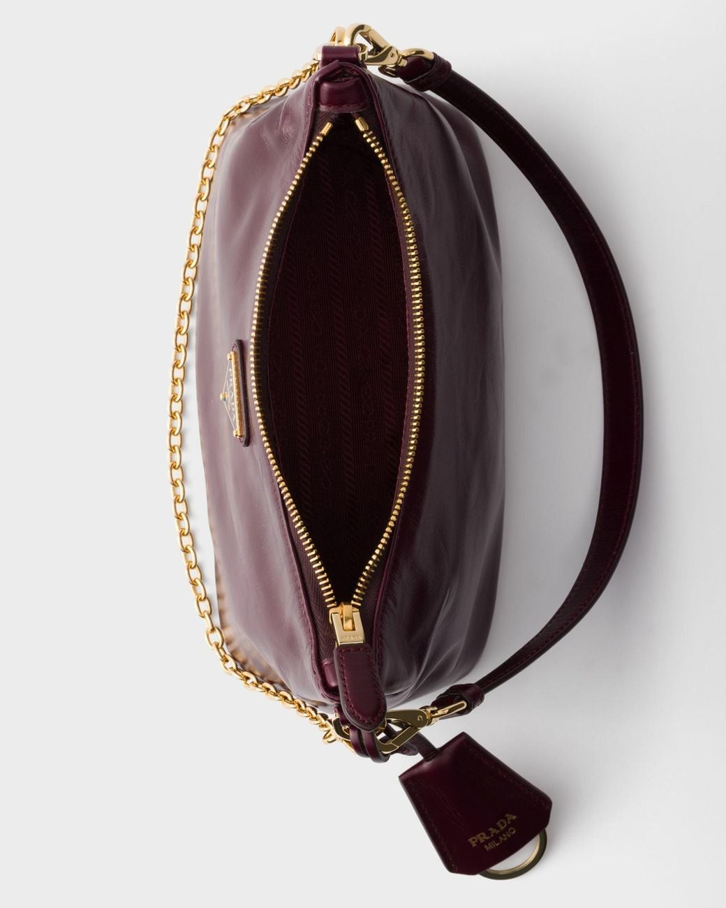 Prada Purple Leather Shoulder Bag
