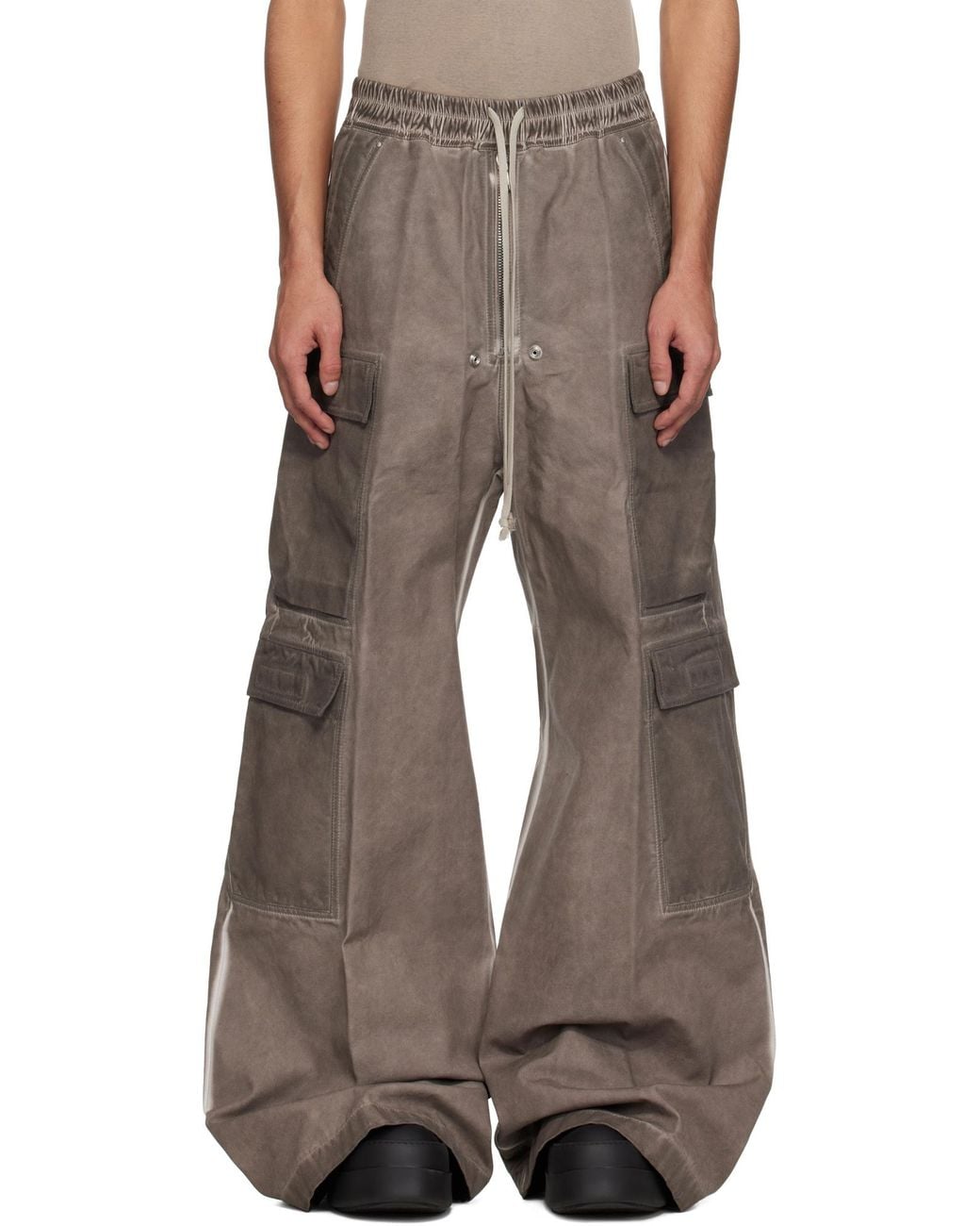 Rick Owens Brown Drawstring Elastic Waist Casual Pants for men