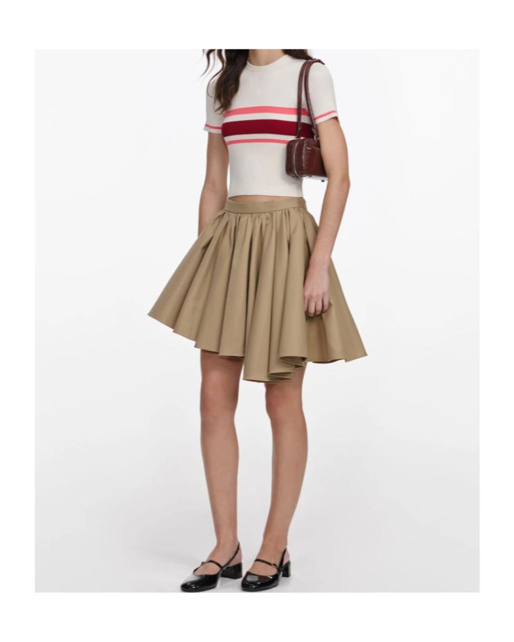 Self-Portrait Natural Ribbed Stripe Knitted Top