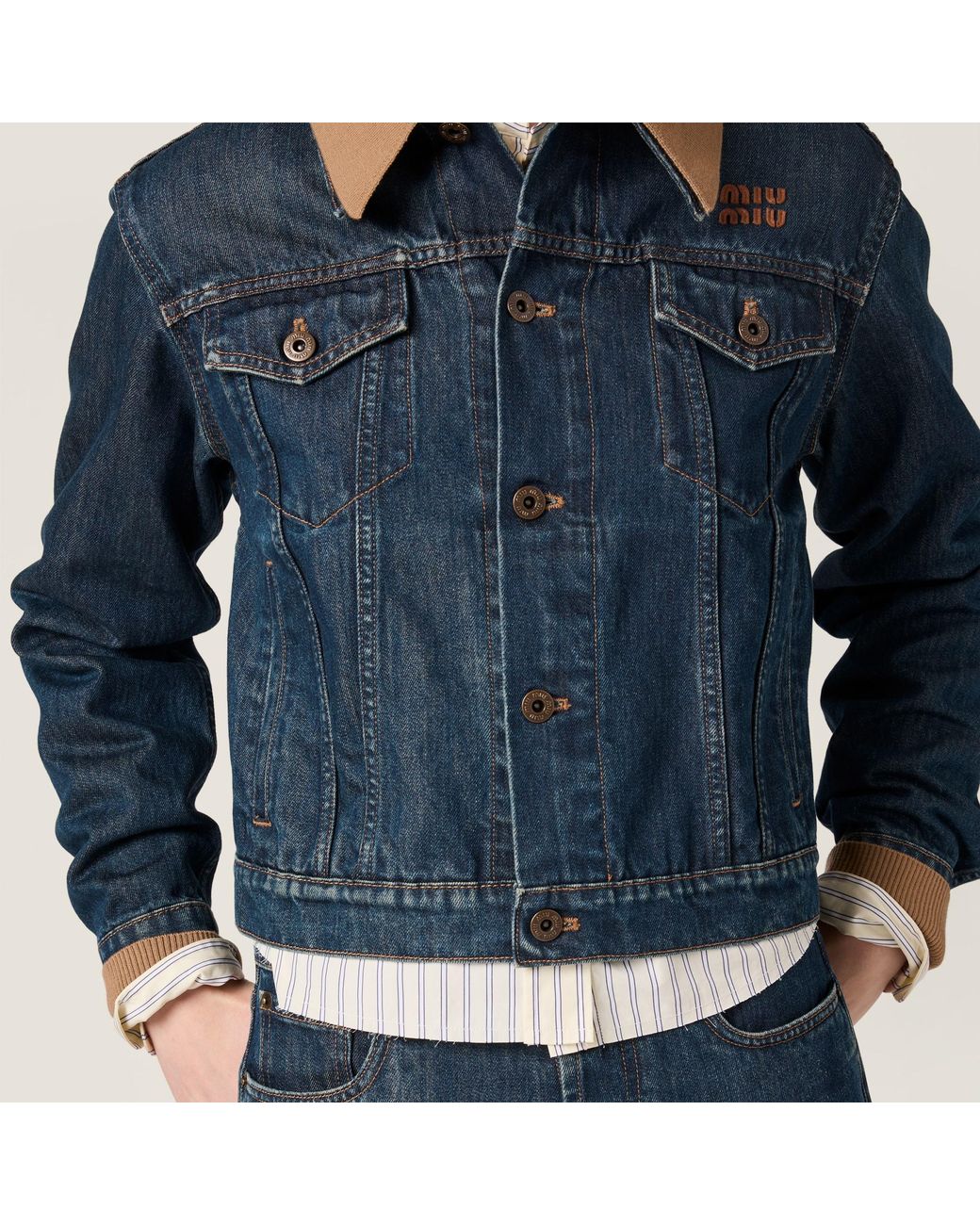 Miu Miu Blue Button-Up Denim Jacket