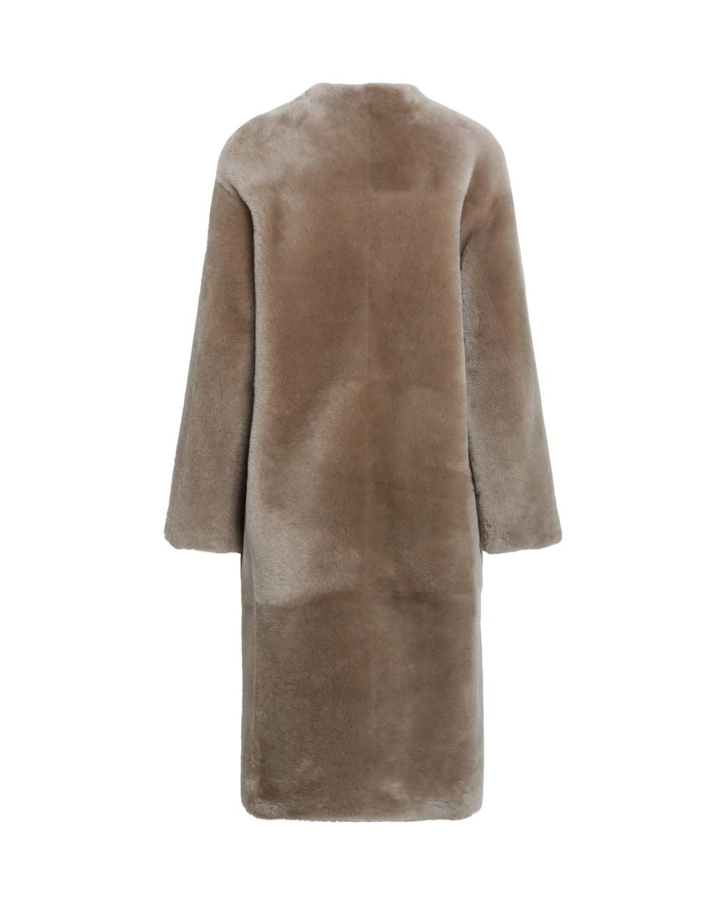 Blancha Natural Patch-Pocket Collarless Coat