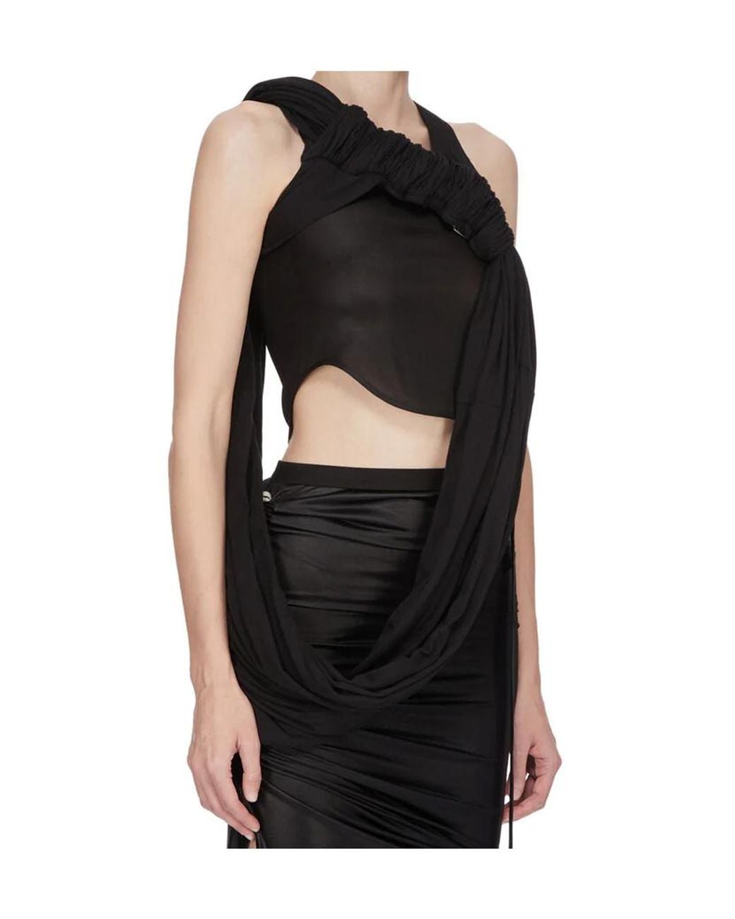 Rick Owens Black Gathered Top