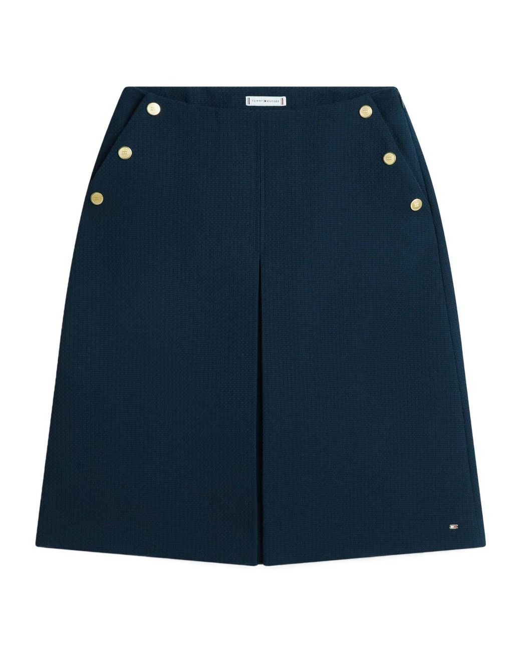 Tommy Hilfiger Blue Buttoned Midi A-Line Skirt