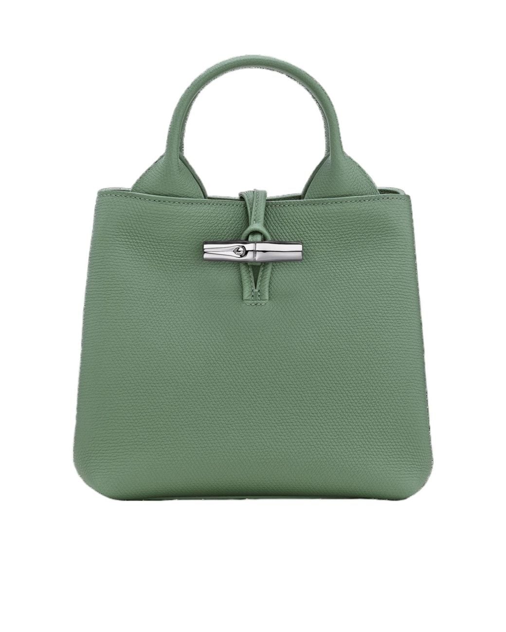 Longchamp Green Le Roseau S Top Handle Bag