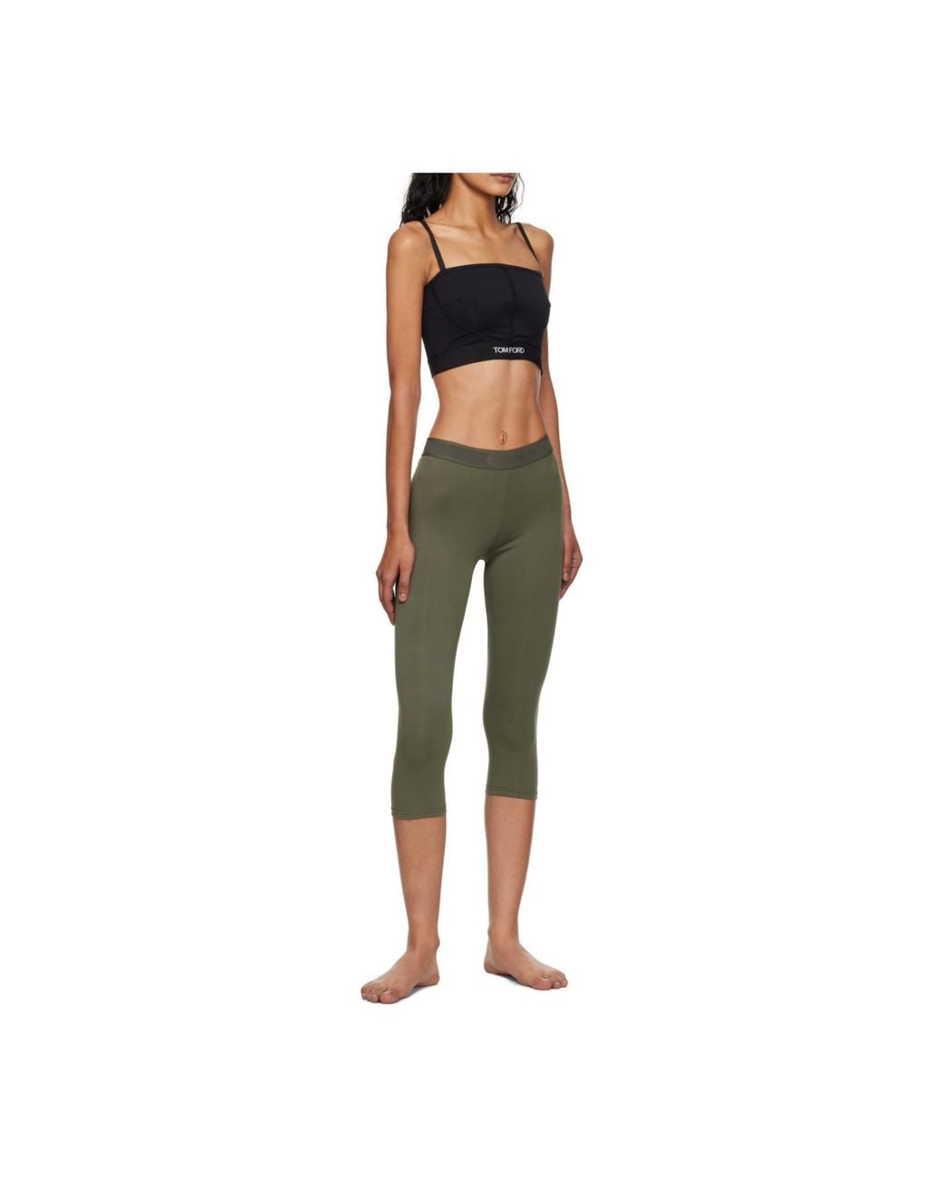 Tom Ford Gray Logoed Yoga Pants