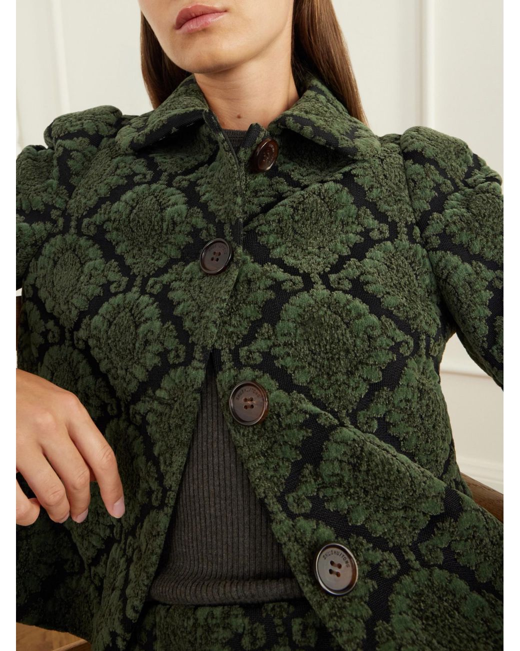 ShuShu/Tong Green Pile-Jacquard Jacket