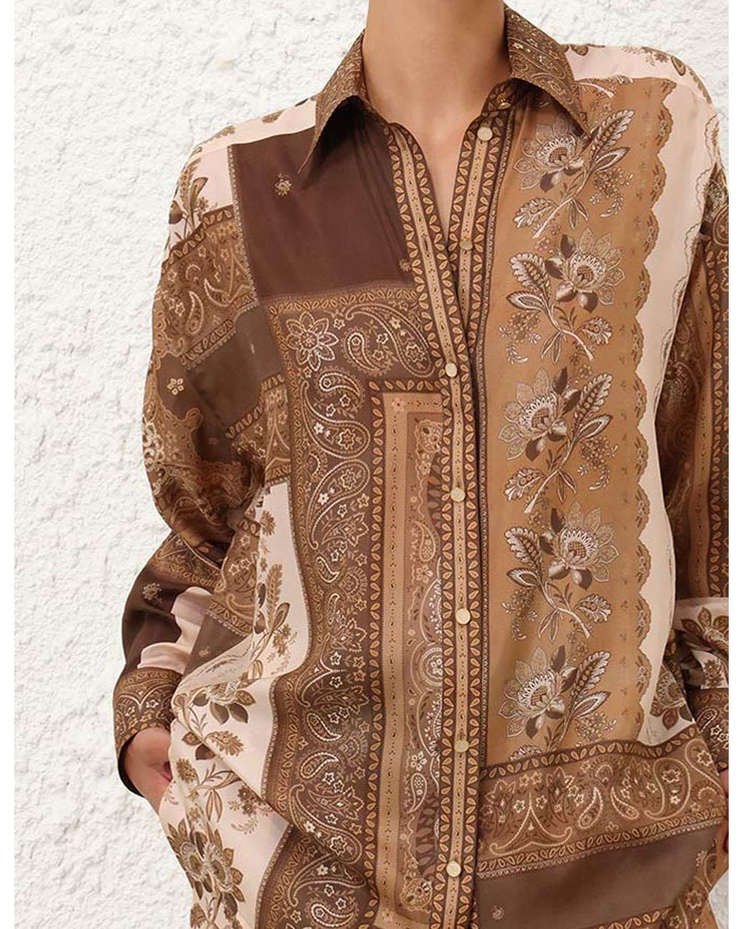 Zimmermann Brown Lucky Manstyle Shirt