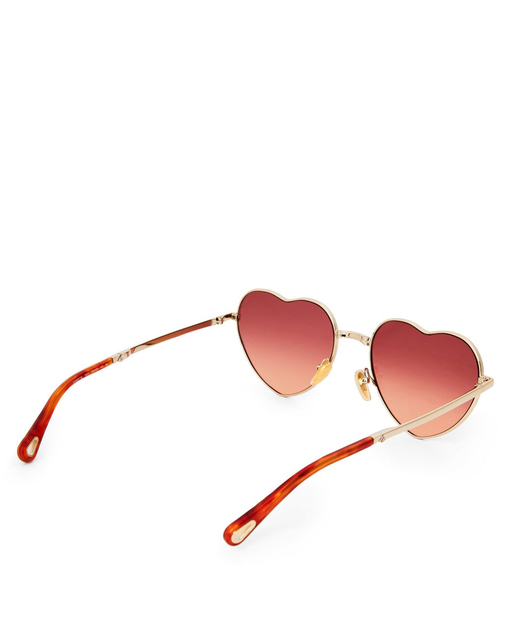 Chloé White Thin-Frame Heart-Shaped Sunglasses