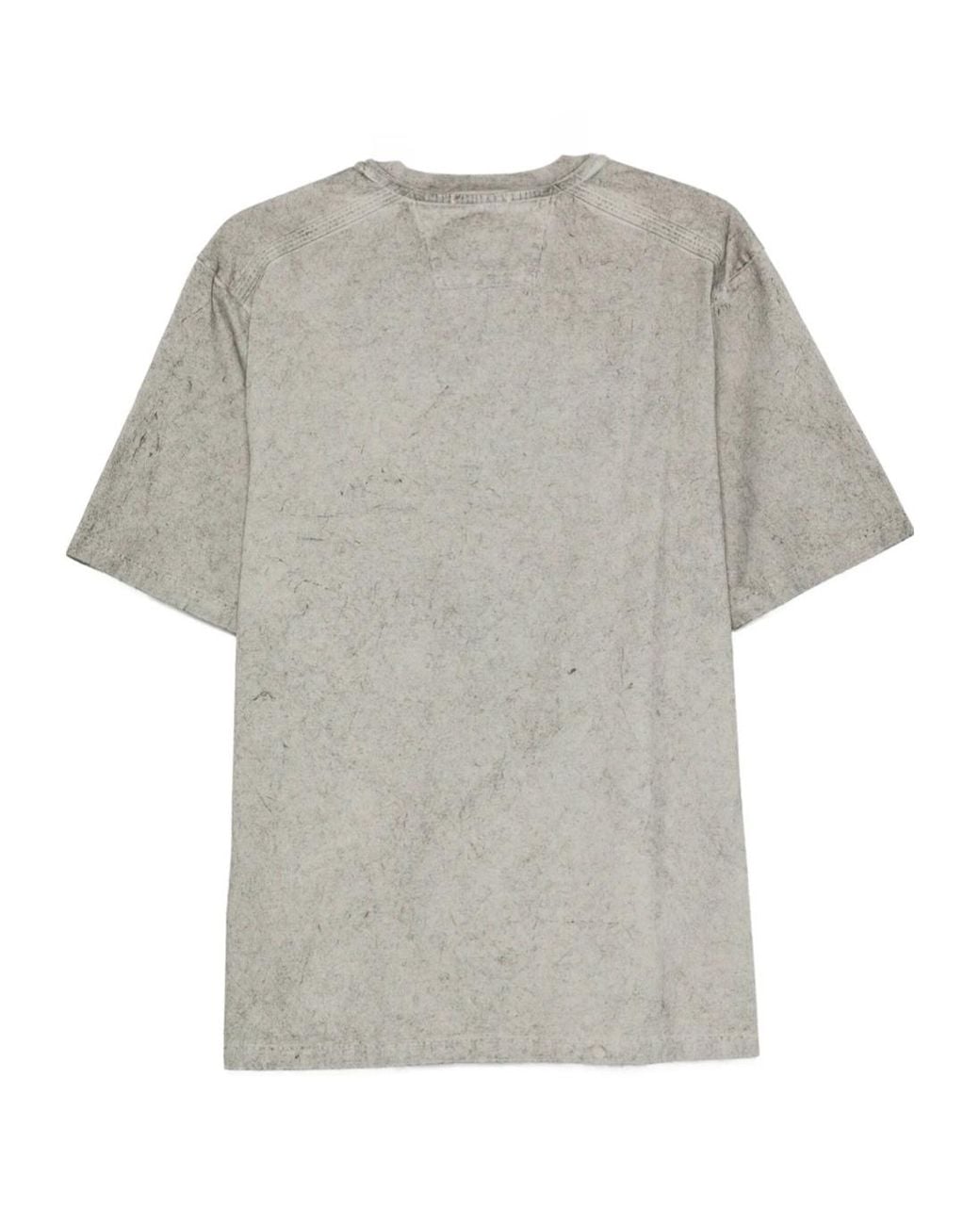 C P Company Gray Logo-Print T-Shirt for men