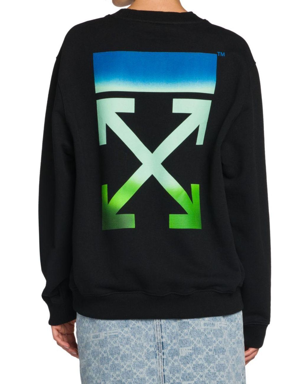 Off-White c/o Virgil Abloh Black Blurred Arrow Reg Crewneck Multico