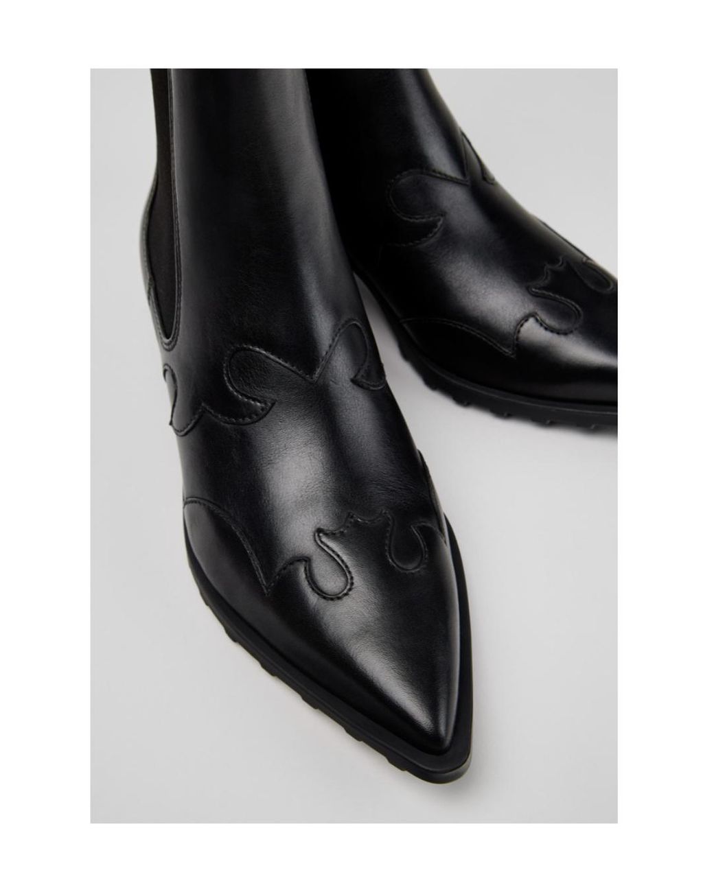 Camper Black Anita Panelled Leather Ankle Boots