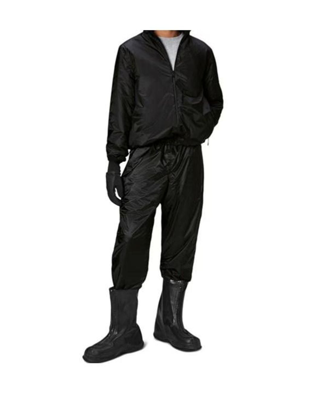 Rains Black Zipper Hooded Cotton Jacket for men